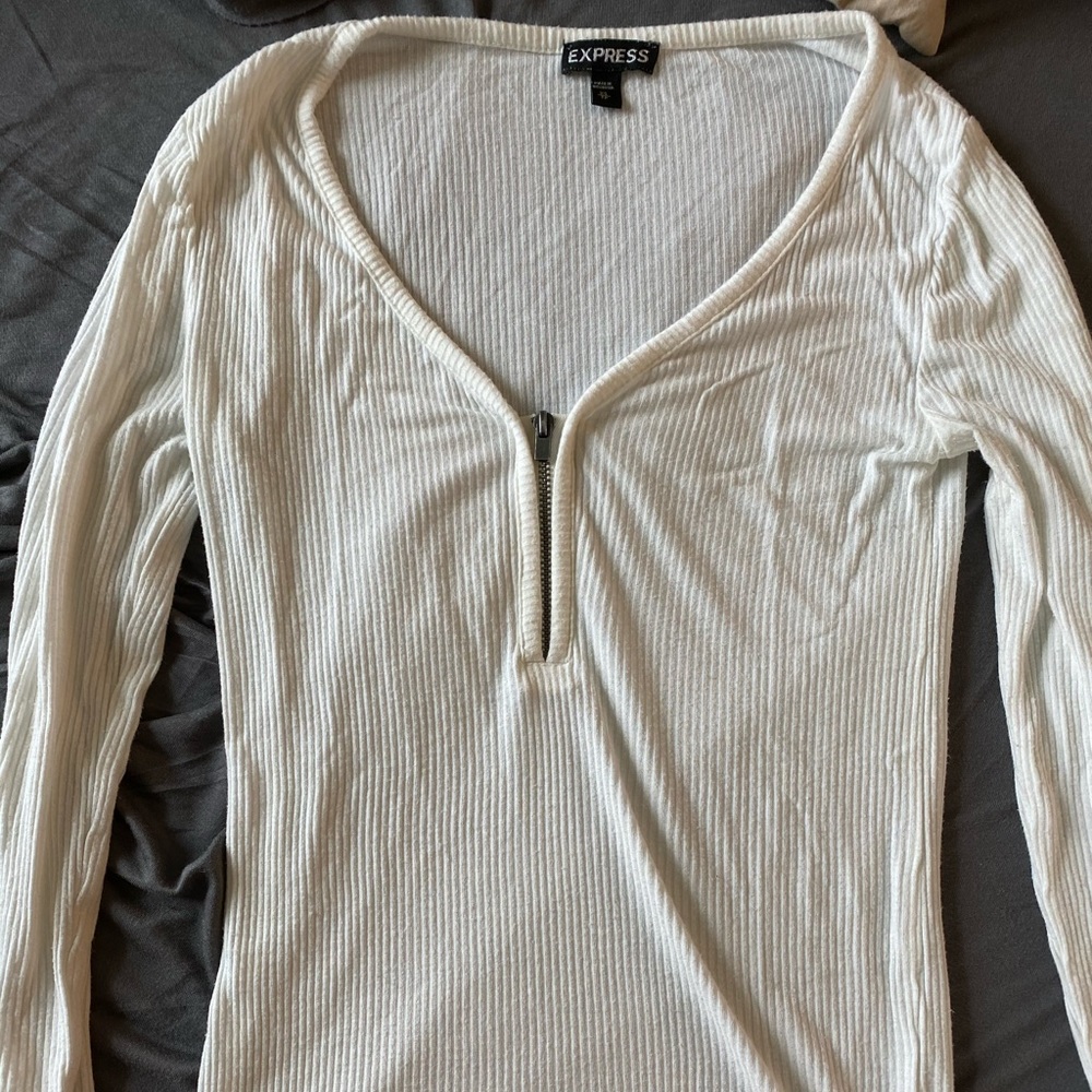 Robbed fitted WHITE EXPRESS top